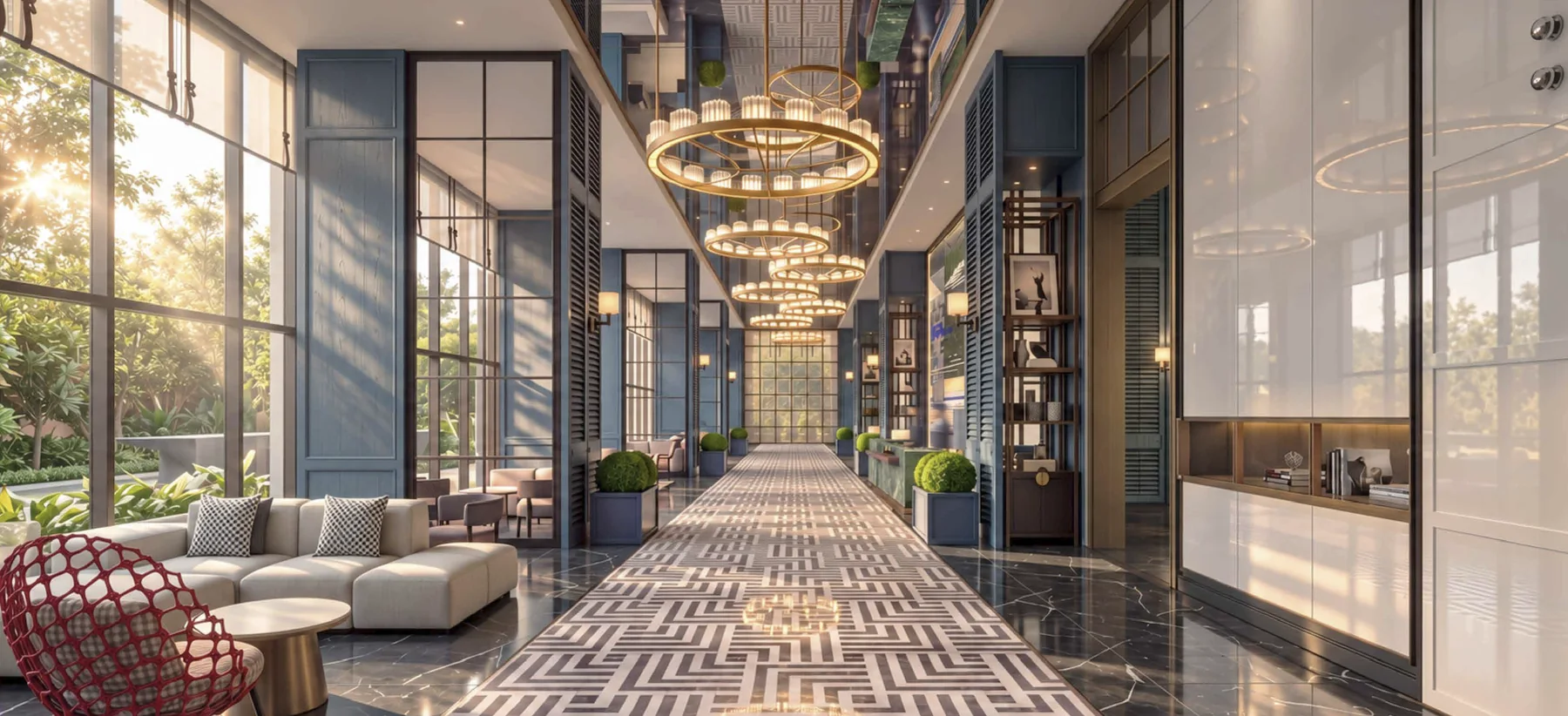 Grand lobby artist impression at Maba Suitez